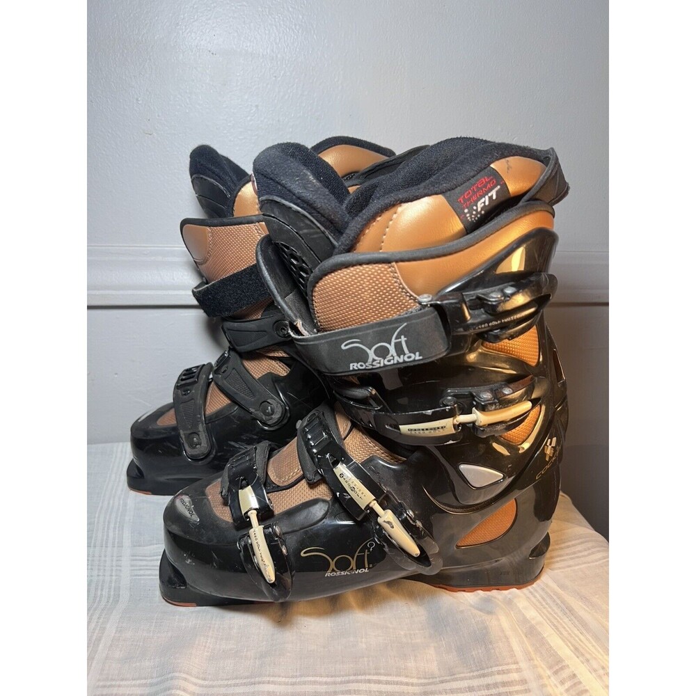 Rossignol Soft Cockpit Rebound Downhill Ski Boots Thermo Fit Black Size 25-25,5